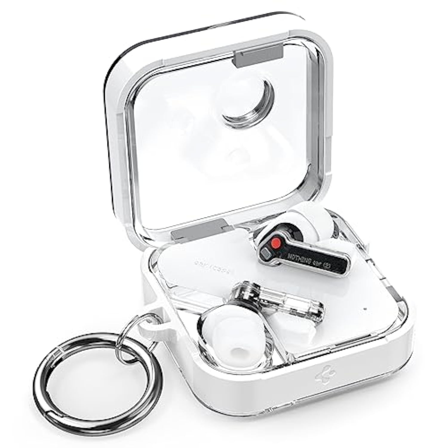 Spigen Ultra Hybrid Designed for Nothing Ear 2 Case Cover (2023) Clear Anti-Yellowing Case - Jet White