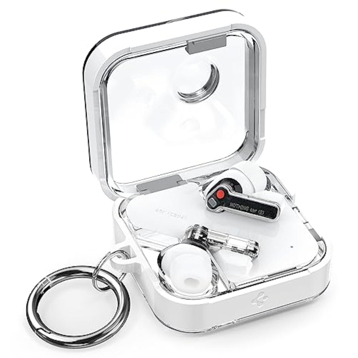 Spigen Ultra Hybrid Designed for Nothing Ear 2 Case Cover (2023) Clear Anti-Yellowing Case - Jet White