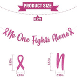 No One Fights Alone Banner - Peace Out Chemo Sign, Cancer Free Decor, Breast Cancer Awareness Party Decorations Hot Pink