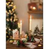 Candle Holders Christmas Decor: Gold Reindeer Candlestick Red Berry Decoration For Taper Table Centerpiece Festive Ornaments Mantel Home, Set Of 2