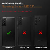 For Galaxy S22 Case 5G, Premium Leather Luxury Pu Non-Slip Grip Rugged Bumper Shockproof Full Body Protective Cover Men Women Phone Cases For Samsung Galaxy S22 (2022) 6.1 Inch - Brown