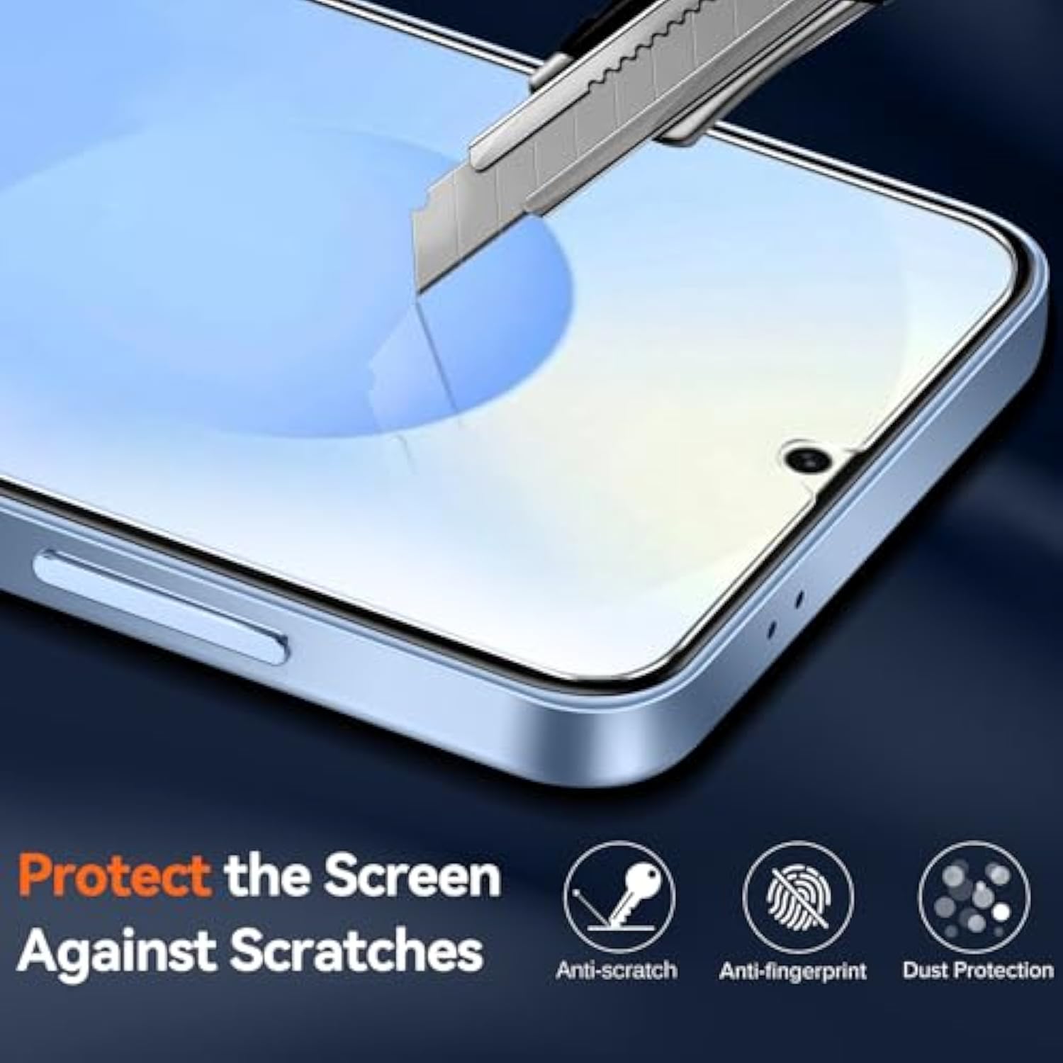 3-in-1 Case for Galaxy S25 5G with 2-Pack Screen Protectors - Clear & Slim