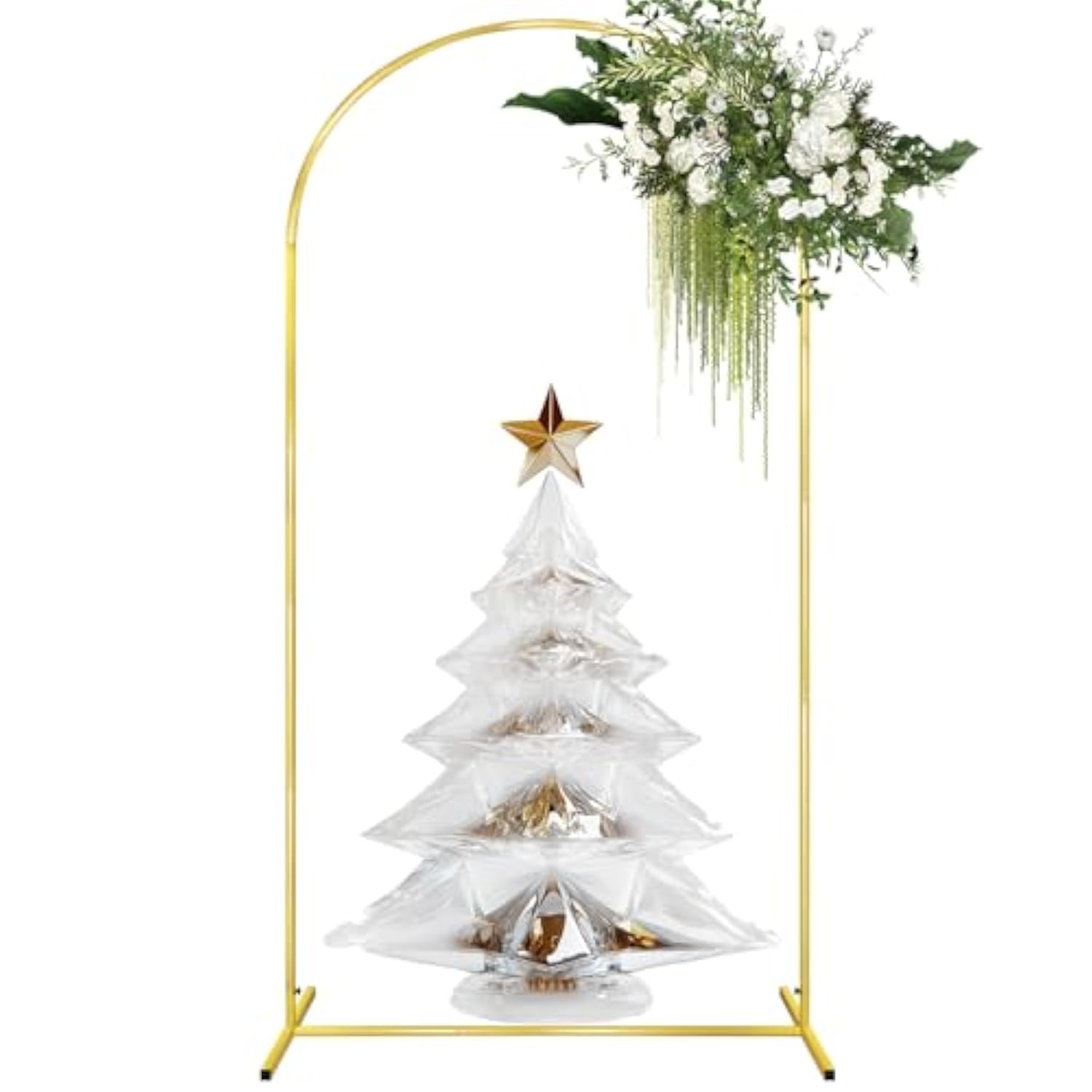 Arch Backdrop Stand, 6.6Ft Wedding Arch, Stable Balloon Arch Frame For Baby Shower Birthday Wedding Party Balloon Arch Background Decoration, Gold