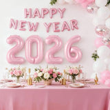 40in Pink 2026 Foil Balloons for New Year Christmas & Graduation Party