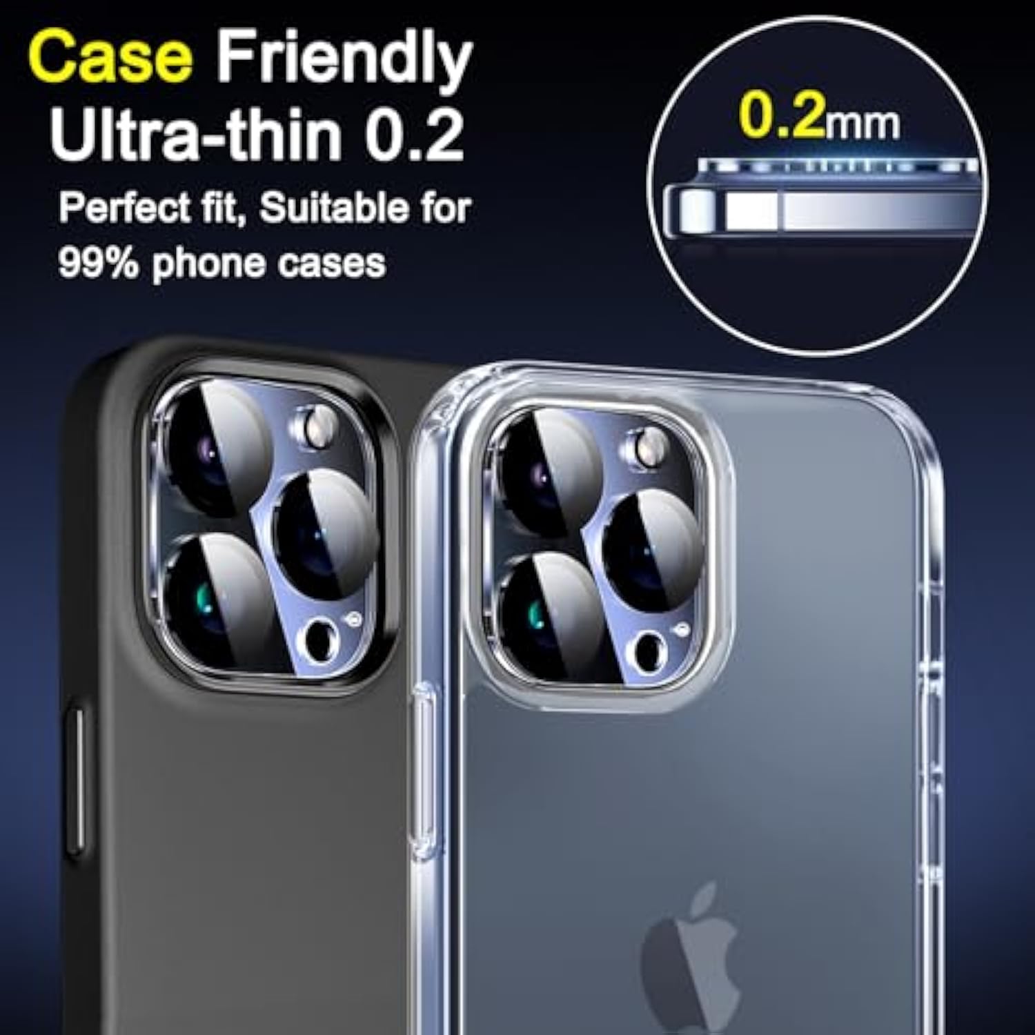 6-Pack iPhone 14/15 Pro Max Camera Lens Protector 9H Glass