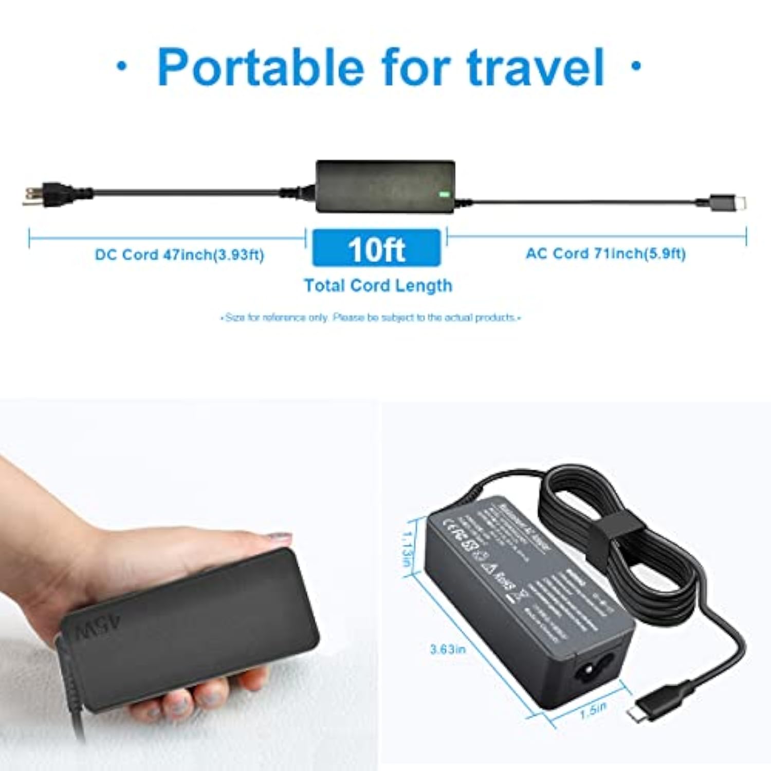 45W Type C Usb C L43407-001 Charger For Hp Chromebook X360 14 14A G5 11 11A G8