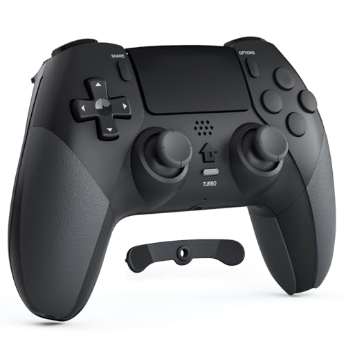 Wireless Controller for PS4 with 2 Macro Buttons, 3.5mm Audio and Turbo Function, 6-Axis Motion Control, Dual Vibration, Gamepad Joystick for PS-4,