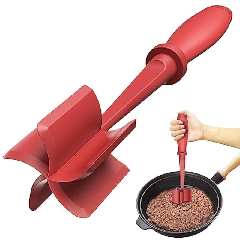 Upgrade Meat Chopper, Heat Resistant Meat Masher For Hamburger Meat, Ground Beef Smasher, Nylon Hamburger Chopper Utensil, Ground Non Stick Mix Chopper, Mix And Chop, Potato Masher Tool?Red?