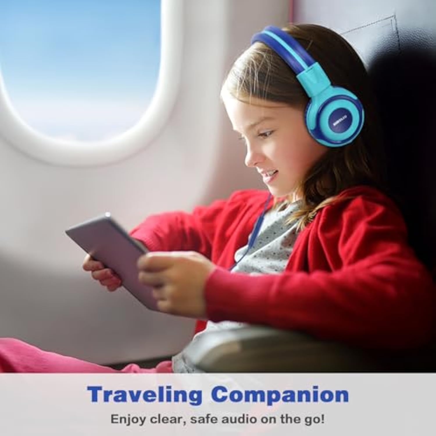 Kids Headphones For School Travel, Headphones For Kids With Mic & Share Port, 75Db-85Db-94Db Safe Volume, Stereo Wired Foldable Headsetss For Boys, Girls, Child Earphones For Tablet (Mint)