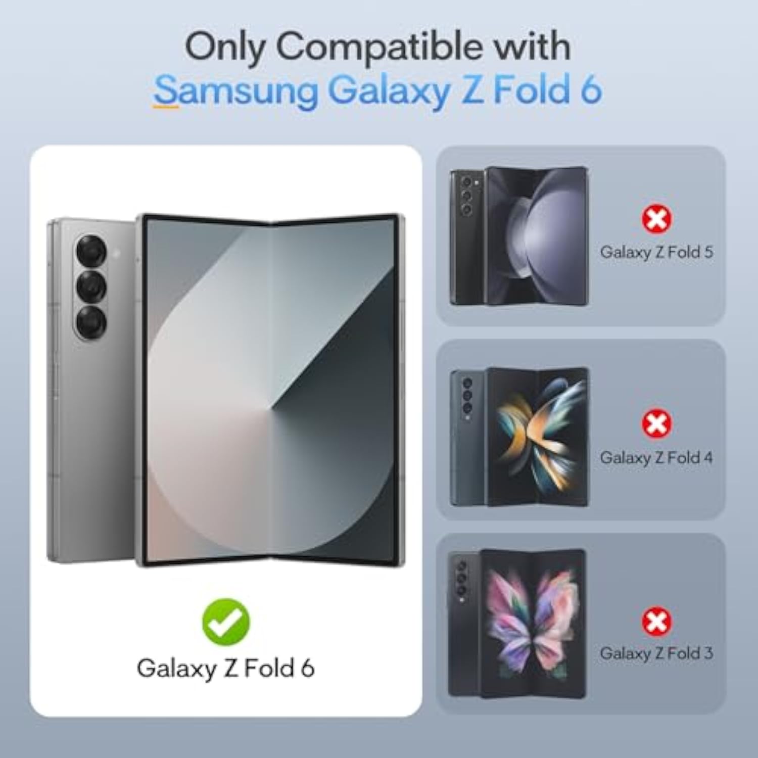 For Galaxy Z Fold 6 Case, With Built-In Screen Protector And Kicktand & S Pen Holder Support Wireless Charging Protective Phone Cover, Silver