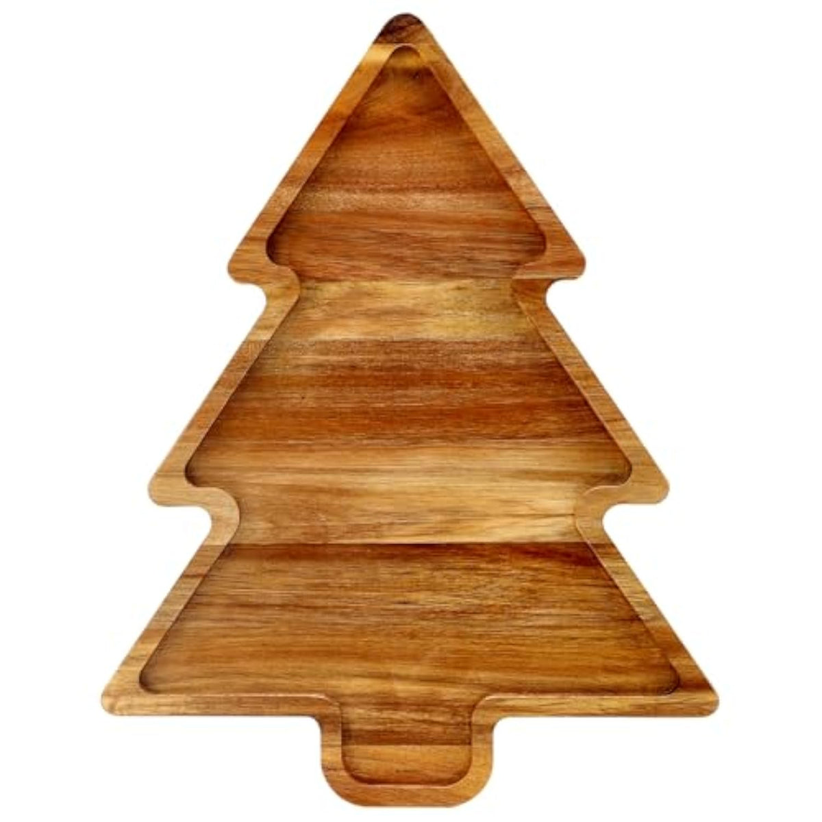 Acacia Wood Christmas Tree Tray Gift Ideas Decorative Xmas Platters Serving Dish Wooden Snack Charcuterie Board For Christmas Veggie Trays Food Cheese Boards Festive Plate Holiday Fruit Cookie Tray
