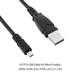 Uc-E16 Usb Cable For Nikon Coolpix B500, A300, A10, A100, L29, L31, L32