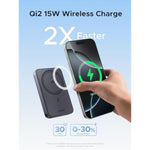 UGREEN Magnetic Power Bank Qi2 Certified 15W Fast Charging Wireless Battery Pack Slim 10000mAh Magsafe Portable Charger with 20W USB-C for iPhone 16/15/14/13/12 Series Black