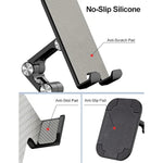 Phone Stand, Adjustable Height And Angle Foldable Cell Phone Stand Holder For Desk, Taller Iphone Stand Compatible With 4.7"-13" Smartphones Ipad Tablet, Black
