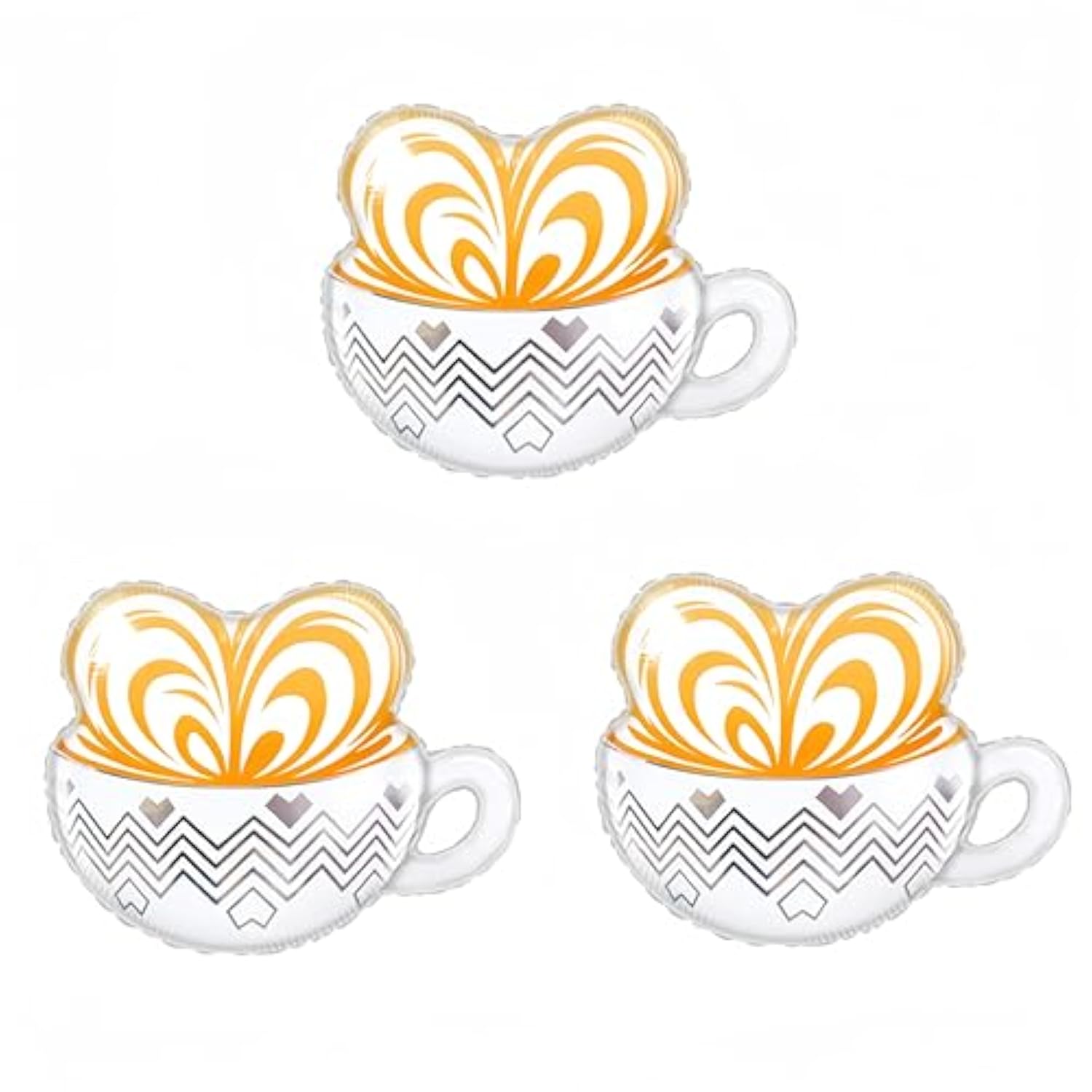 3pcs Coffee Latte Balloons for Birthday, Lover Parties & Wedding Décor