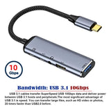 Cy Usb C Hub,Usb Type C To Audio 3.5Mm & 2 Usb A & 1 Usb C Data Ports Hub Conv