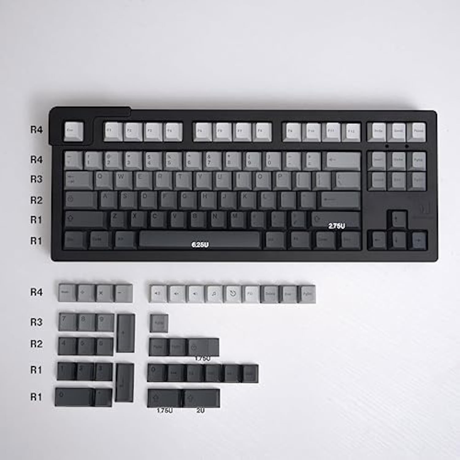 Pbt Gery Gradient Keycaps 125 Keys Cherry Profile Heat Sublimation Keycap For