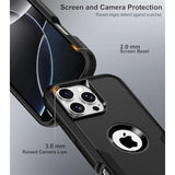 For Iphone 16 Pro Max Case With Belt Clip Holster,2X Screen Protector, Heavy Duty Protection,Military-Grade Protection,Anti-Drop,Shockproof Phone Cover For Iphone 16 Pro Max Case,Black