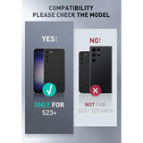 i-Blason Armorbox for Samsung Galaxy S23 Plus Case with Stand & Belt-Clip [Built-in Screen Protector] [2 Front Frames] [Military-Grade Protection] Full-Body Rugged Bumper Case with Kickstand (Black)