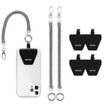Phone Lanyard Tether With 4 Patch- 2× Phone Tether, 4× Phone Patch With Adhesive, Compatible With Smartphone- Silver