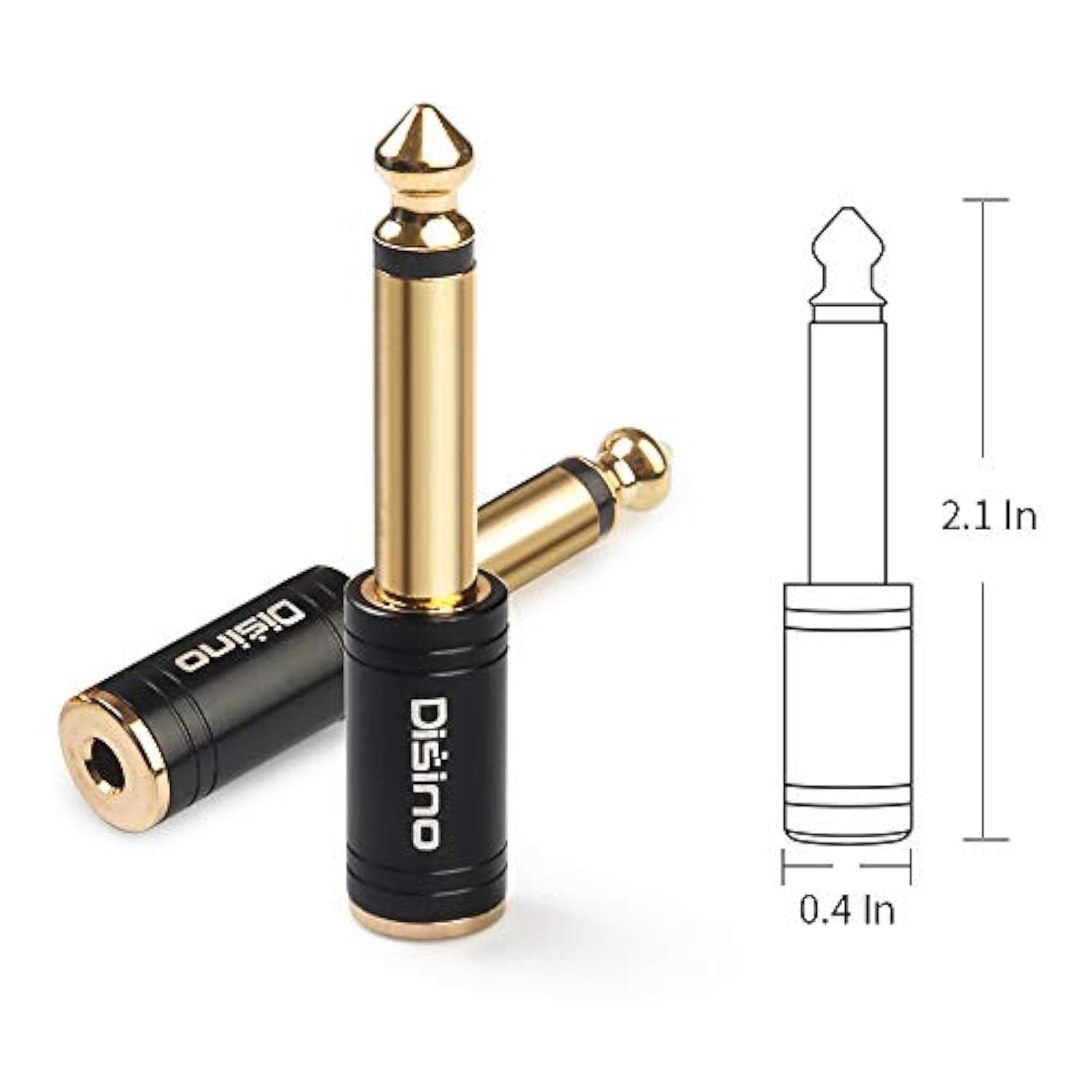 1/4" Mono To 1/8" Stereo Adapter, New Upgrade Gold-Plated 6.35Mm Ts Male Jack To 3.5Mm Trs Female Stereo Adapter For Headphone, Amp Adapte, Black - 1 Pack