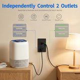 Black Smart Electrical Outlet, Smart Wi-Fi Outlet With Individually Controlled, 15Amp Receptacle With Remote Control, Compatible With Google Home & Alexa, Etl&Fcc Certified, 2.4G Wifi Only