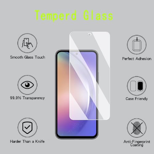 [4 Pack] Screen Protector Compatible with  Galaxy A54,Scratch Resistant,Easy-Install,Bubble Free,Anti-Fingerprint,Tempered Glass Compatible
