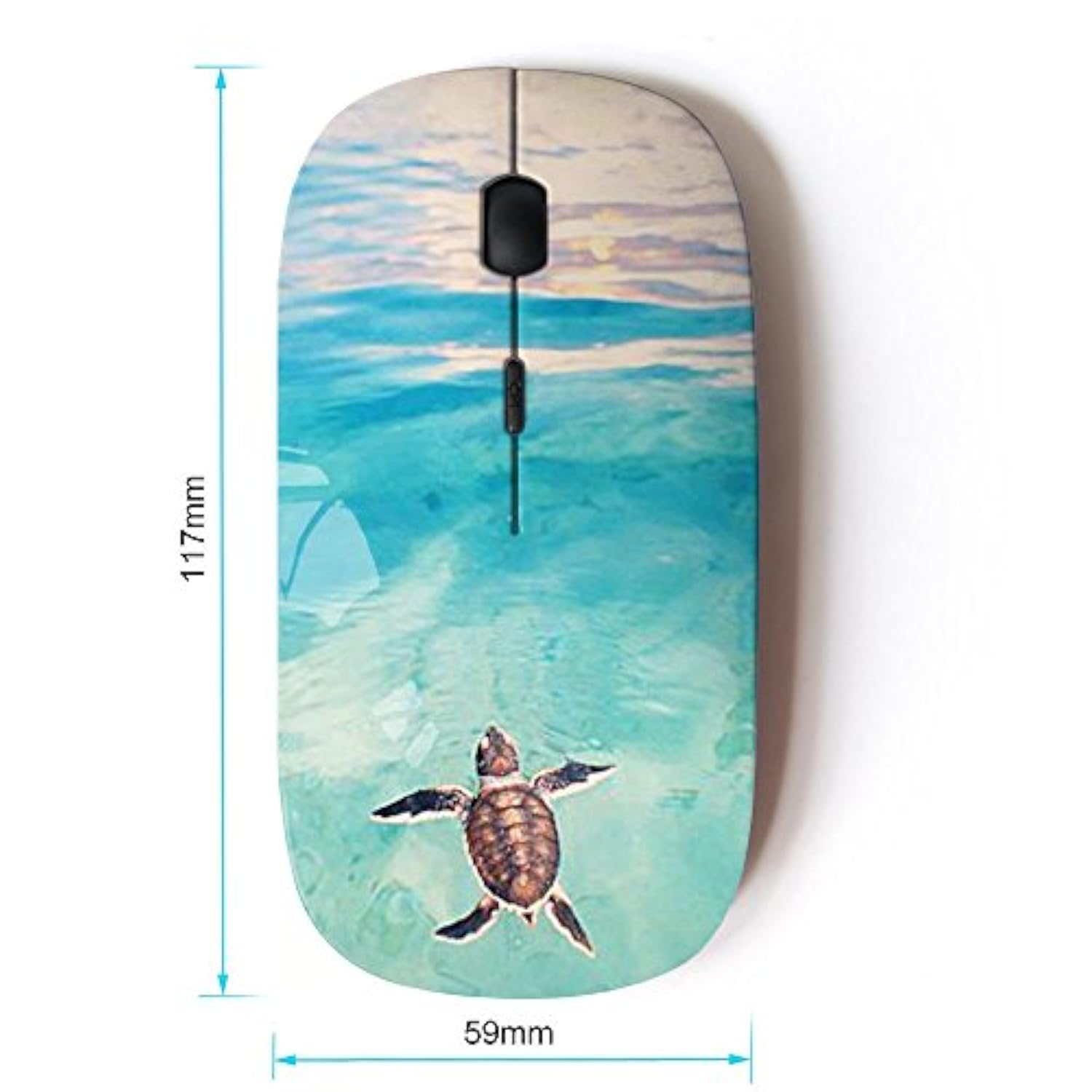 [ Optical 2.4G Wireless Mouse [ Tortoise Turtle Baby Watercolor Sea ]