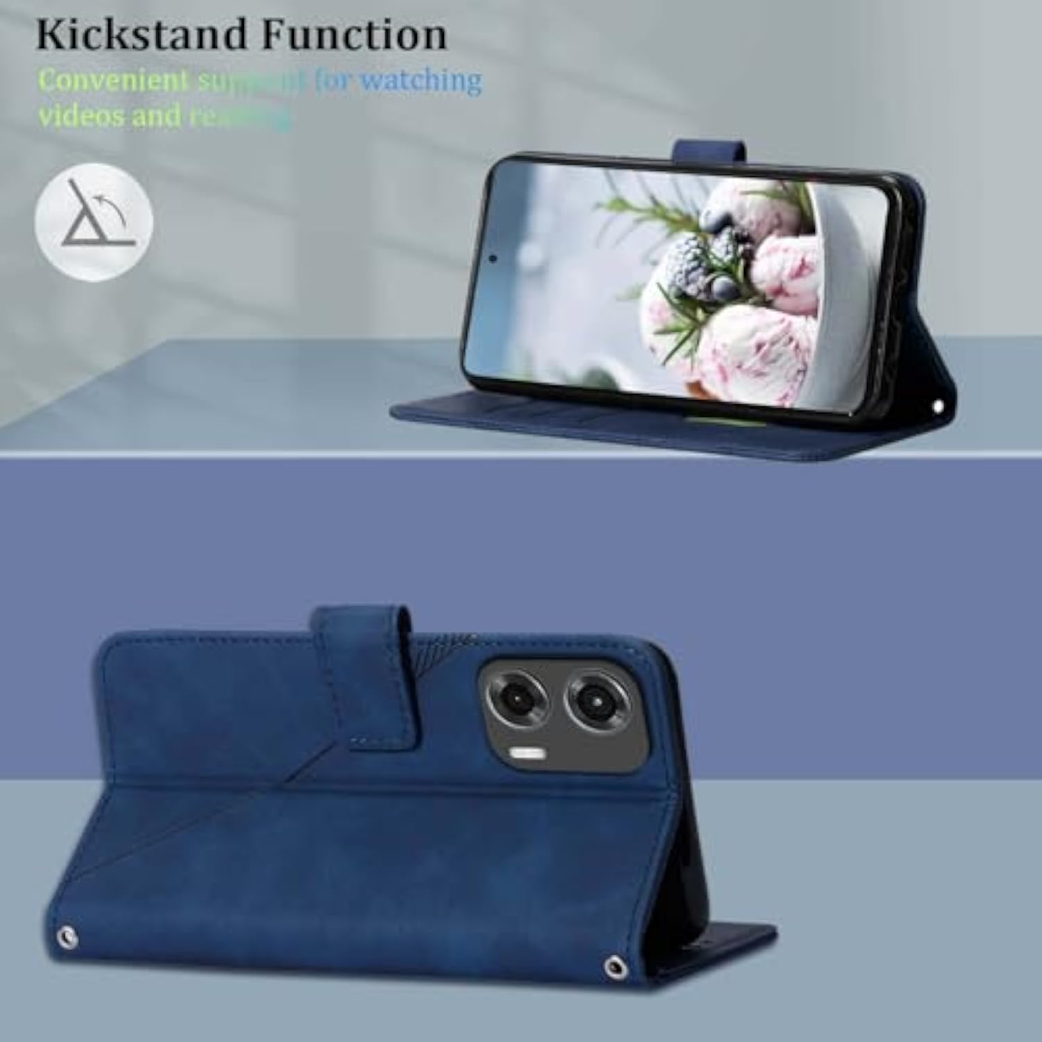 Moto G Stylus 5G 2024 Flip Wallet Case, Blue