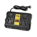 20V Max Battery Charger Replacement For Dewalt Battery Charger, 2 Port Charger Compatible With Dewalt 12V-20V Batteries