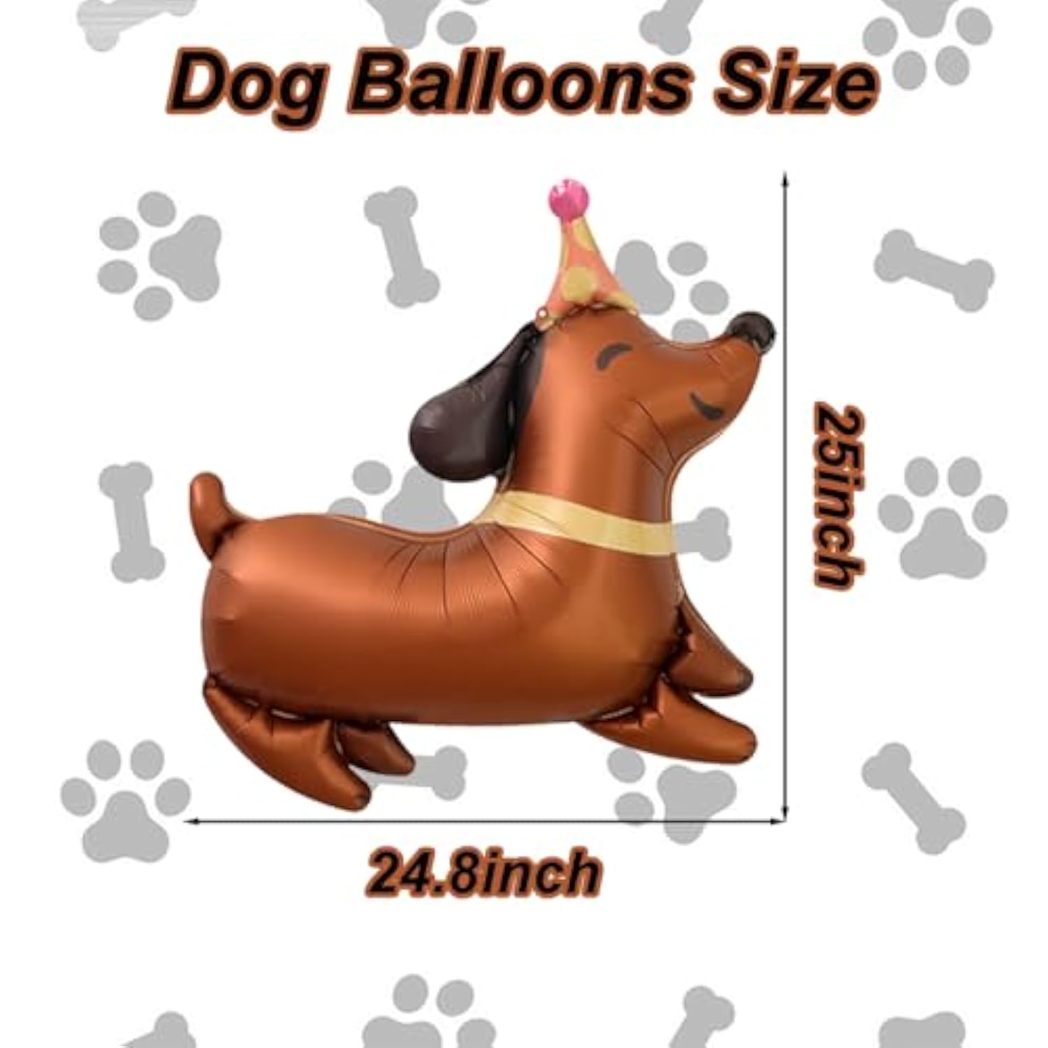 4 Pcs Dog Balloons, Brown Dachshund Dog Balloon For Lets Pa Dog Birthday Party Decorations Dog Birthday Party Supplies