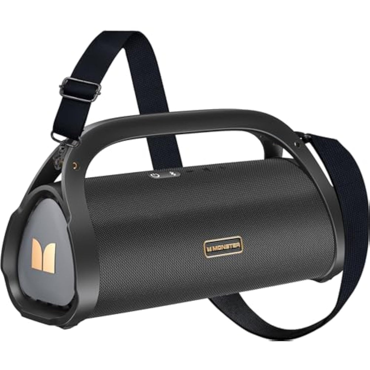 Monster Adventurer Max Portable Bluetooth Speaker, IPX7 Waterproof Wireless Speaker with Double Subwoofer Rich Bass, 100W Stereo Loud Sound with 24H Playtime for Outdoor Pool Beach, Gold