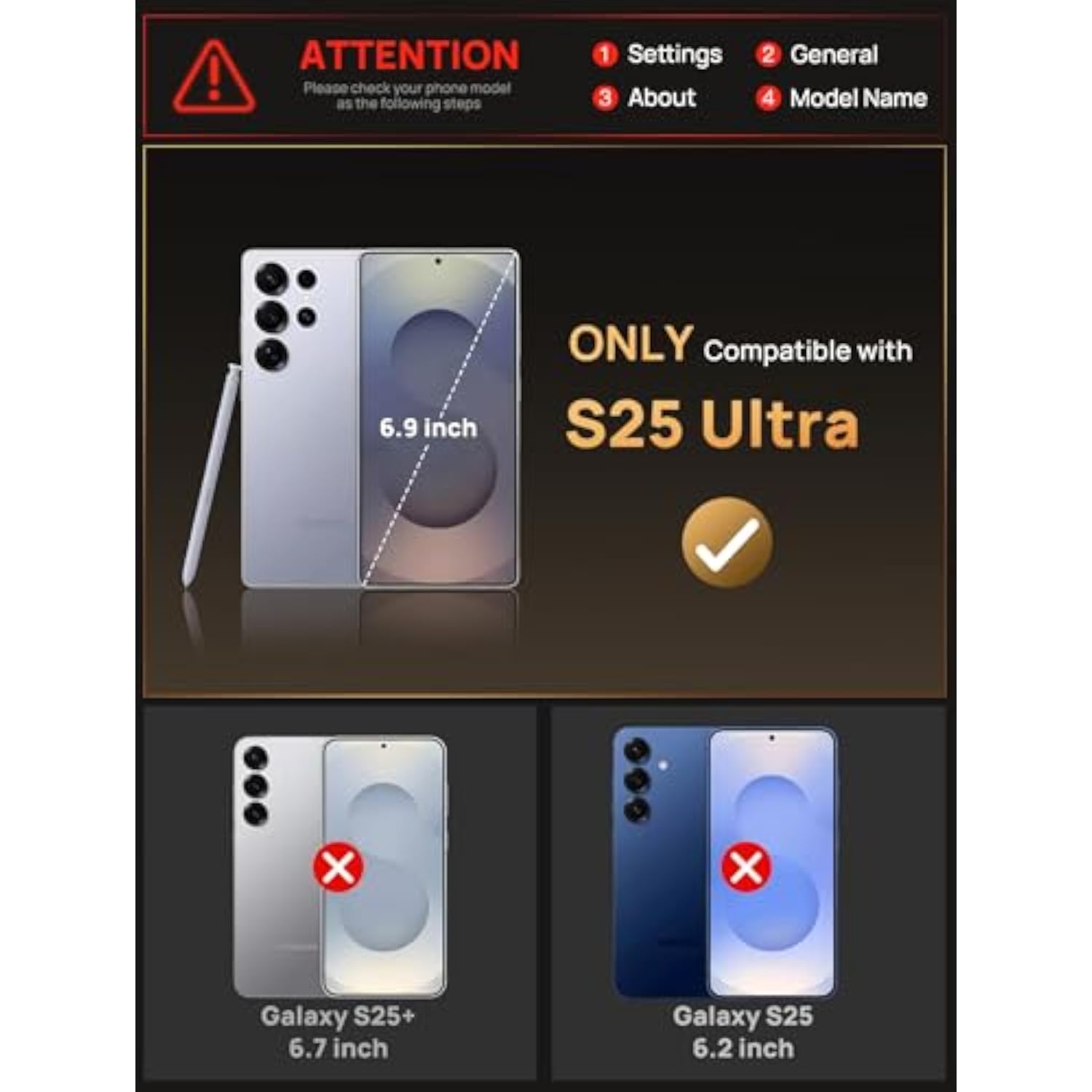 Samsung Galaxy S25 Ultra Case with Card Holder (4 Cards), Red - Protective Phone Case with Card Slot