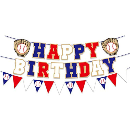 Happy Birthday Banner For Baseball Birthday Decorations, Sports Theme