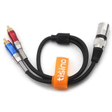 Disino Dual Rca To Xlr Male Y Splitter Patch Cable, Unbalanced 2 Rca/Phono Plug To 1 Xlr Splitter Duplicator Lead Y-Cable Adapter -5Feet/1.5M