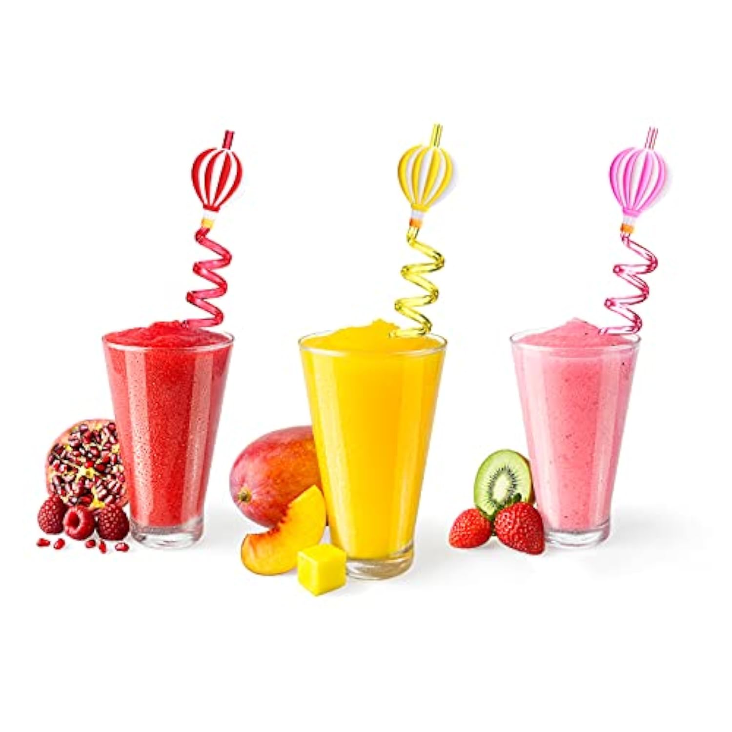 25 Hot Air Balloon Drinking Straws With 2 Pcs Straws Cleaning Brush For Birthday Party Supplies Favors Girl Baby Shower Decorations