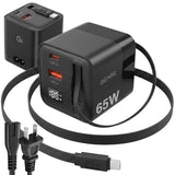 Laptop Charger for MacBook Pro 65W Fast Charge Block with Cable, Display Screen, Compatible with iPhone 17/16/15 Series, Galaxy S25/S24, MacBook Air,