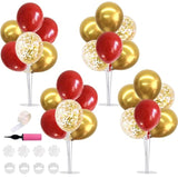 4 Balloon Stand Kit With Balloons For 2025 Graduation Christmas Wedding Anniversary Chinese New Year Birthday Party Decorations,New Years 2025?Red Gold?