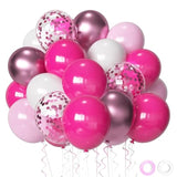 Pink And White Party Balloons,Pink Balloons 12 Inch Baby Pink Confetti Latex Balloons For Wedding Engagement Birthday Baby Shower Decoration
