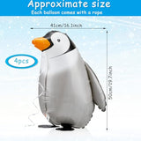 6 Pieces Walking Penguin Balloons Penguin Foil Pet Walking Animal Helium Balloons For Baby Shower Birthday Party Decoration Supplies