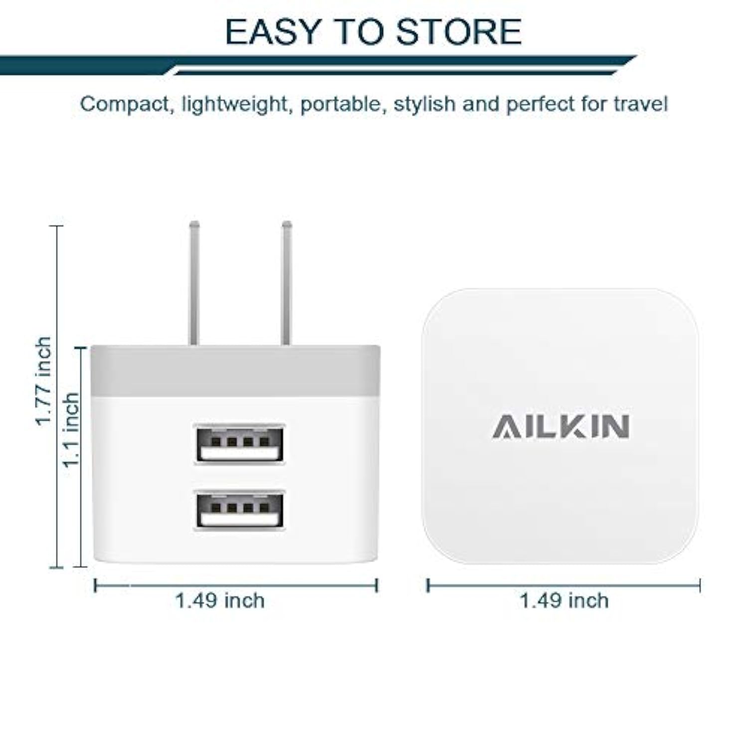 2Pack Usb Wall Charger Plug, 2.4A Dual Port Usb Adapter Power Cube Fast Charging Station Box Base For Iphone 15 14 13 12 Pro Max Se 11 Xr Xs X/8, Samsung, Phones Usb Charge Block-White Brick