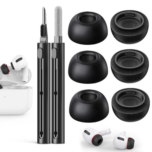 Memory Foam Replacement Ear Tips Compatible with AirPods Pro 2nd/1st Generation,with Noise Reduction Hole & Built-in dust Guard Screen,for USB-C