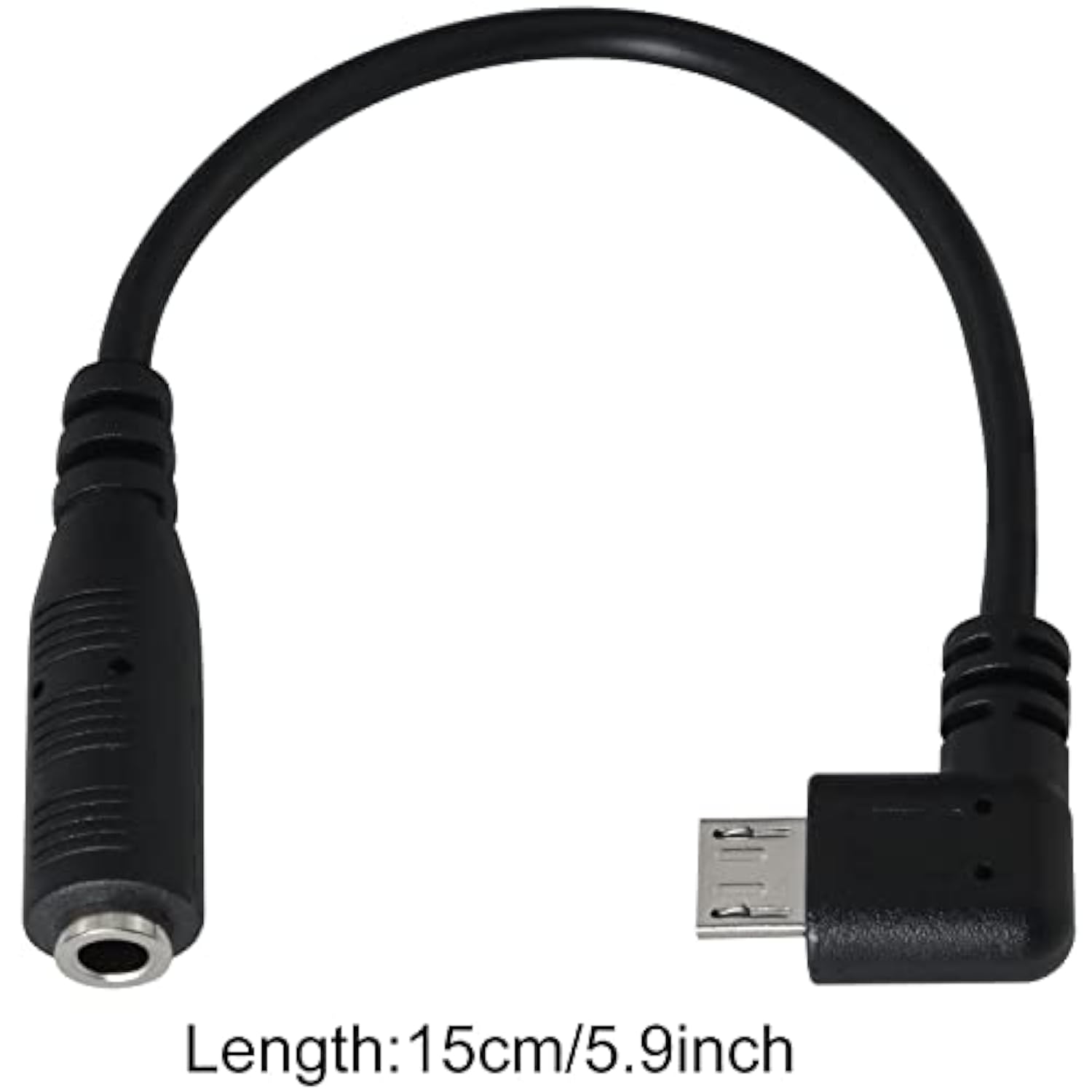 Micro Usb To 3.5Mm Jack Audio Adapter Cable Black Right Angled Micro Usb Male