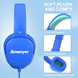 Kids Wired Headphones with 3.5mm Jack, Safe Volume, HD Stereo, Blue