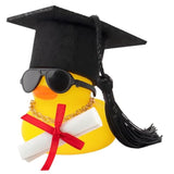 Graduation Certificate Rubber Ducks, Car Ornament Dashboard Decorations Duck Graduation Photo Props Gift For Associate, Bachelor, Graduates, Master, Doctor, Ph.D, Black