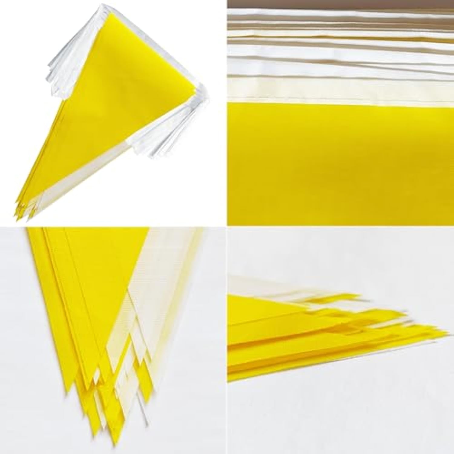 50 Feet White Yellow Pennant Banner Flags String, 30 Pcs Bunting Flag For Birthday, Party, Shops, Outdoor And Indoor Decorations, Festival Celebration, 1 Pack (1)