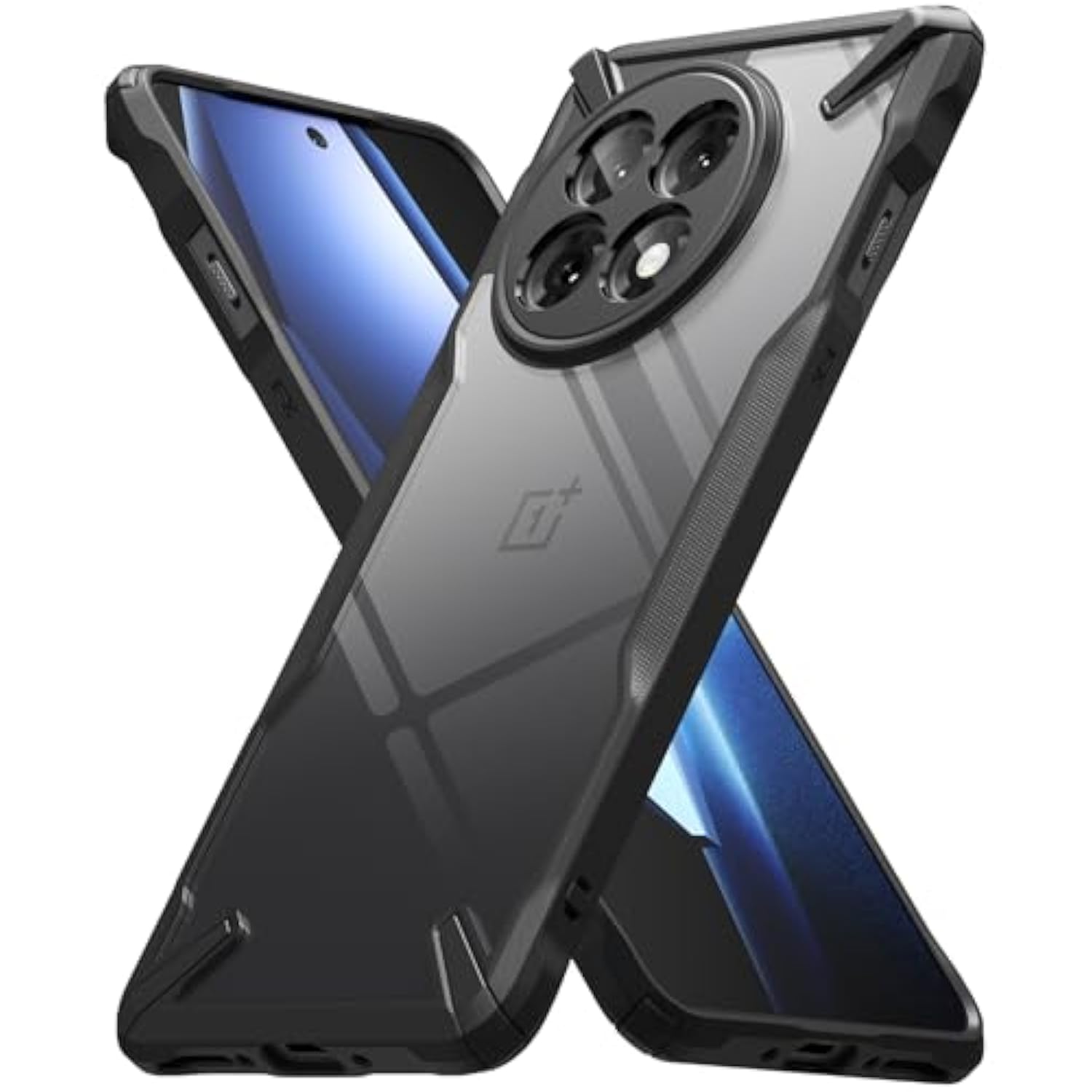 Ringke Fusion-X [Precise Cutouts for Camera Lenses] Compatible with OnePlus 13R Case, Augmented Bumper Clear Hard Back Heavy Duty Shockproof Protective Cover - Black