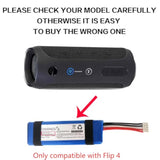Compatible With Jbl Flip 4, Flip 4 Special Edition Compatible With Jbl Gsp872693 01 3.7V 4000Mah (1-Pack)