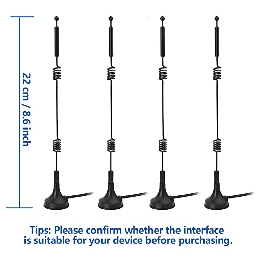 Dual Band Wifi 2.4Ghz 5Ghz 5.8Ghz 9Dbi Magnetic Base Mimo Rp-Sma Male Antenna 4-Pack For Wifi Router Wireless Network Card Usb Adapter Security Ip Camera
