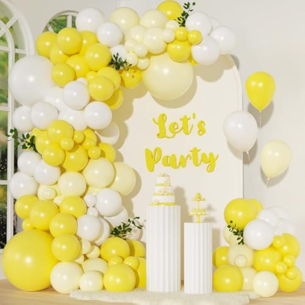 128pcs Yellow Balloon Arch Kit Pastel Balloons for Lemon Bee Party Decor
